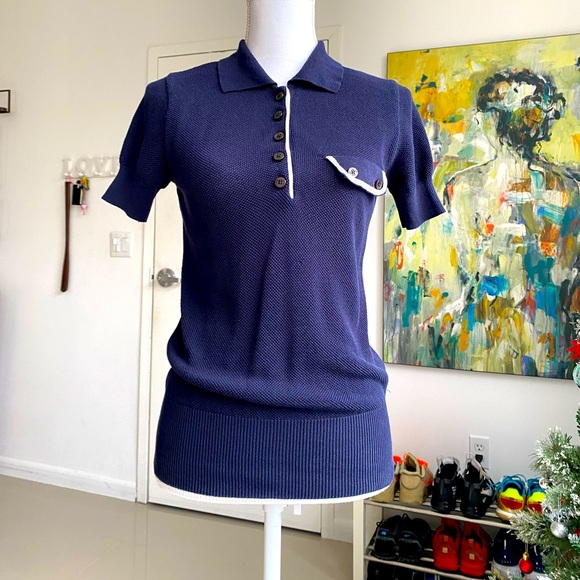 Armani Jeans Polo Tshirt In Navy Blue 